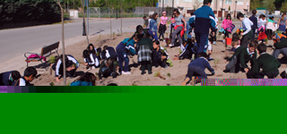 Ochenta niños plantan cien árboles en Sigüenza y además se comprometen a cuidarlos