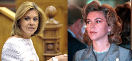 La semana pasada en el parlamento manchego y en una toma de posesión en 2000. (Foto: El Mundo)