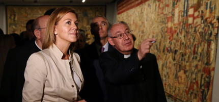 Cospedal inaugura el Museo de Tapices de la Iglesia Colegiata de Pastrana. (Foto: Gobierno regional.)