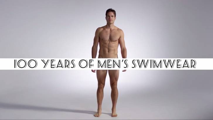 100 años de traje de baño para hombre