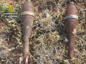 La Guardia Civil desactiva un proyectil de artiller&#237;a y dos granadas de mortero de la Guerra Civil en Miralr&#237;o 
