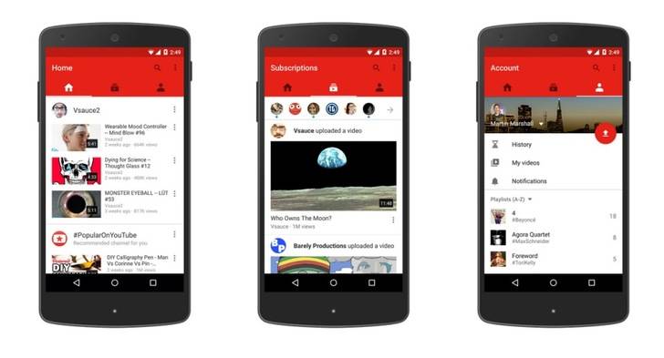 La nueva app de Youtube tiene importantes novedades