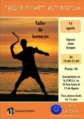 Abierta la inscripción en el taller de bumerán para jóvenes de Azuqueca