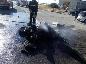 El choque de un turismo contra una de las motos, causa del accidente con 4 heridos de El Casar