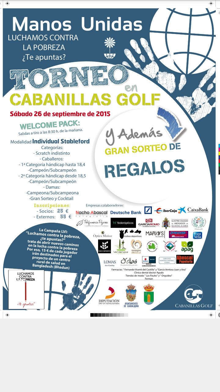Cabanillas colabora con el II Torneo de Golf Solidario para Manos Unidas