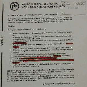 El PP de Yunquera denuncia que lleva m&#225;s de un mes esperando a que el Ayuntamiento les entregue una documentaci&#243;n que solicitaron