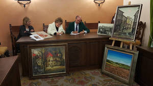 Un convenio ratifica la donaci&#243;n de la colecci&#243;n pict&#243;rica de la familia Santos al Ayuntamiento de Sig&#252;enza