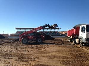 Comienza la remodelación del principal campo de fútbol de Cabanillas, en el Ramiro Almendros
