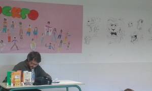 Rafael Salmerón, ilustrador de lujo en la biblioteca de Alovera