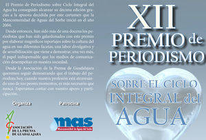 La Asociaci&#243;n de la Prensa convoca el XII Premio sobre Ciclo Integral del Agua 