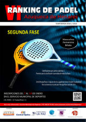 El 7 de enero se abre la inscripción en la segunda fase del Ranking de Pádel de Azuqueca