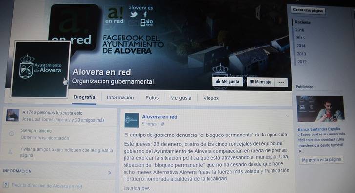 El PP estudia recurrir a la justicia para denunciar la utilización de la alcaldesa de Alovera de medios públicos para intereses particulares