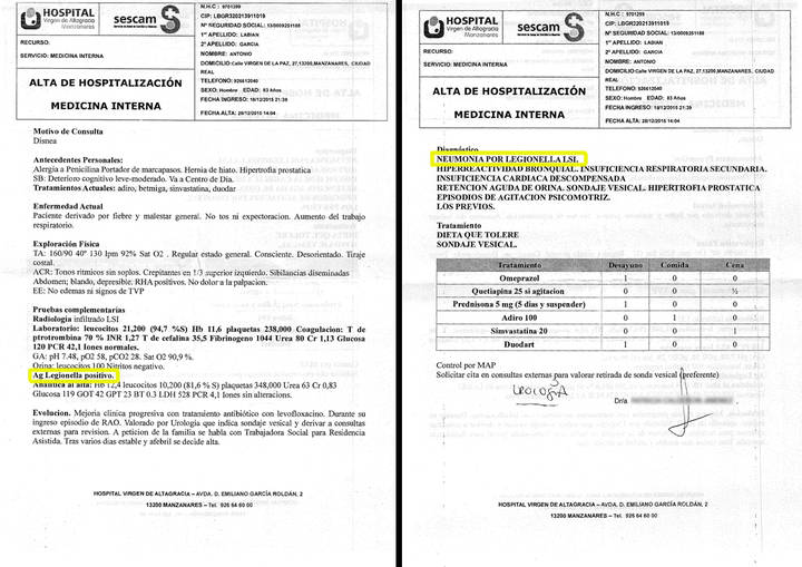 Los afectados por la legionella responden tras el intento de desacreditación de la Junta y aportan nuevas pruebas