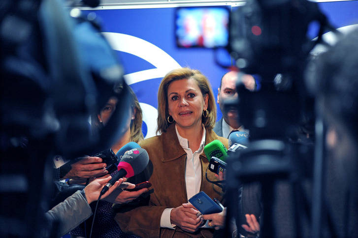 Cospedal muestra su preocupación en Guadalajara por la fuga de empresas en la región motivada por la subida de impuestos de PSOE-Podemos