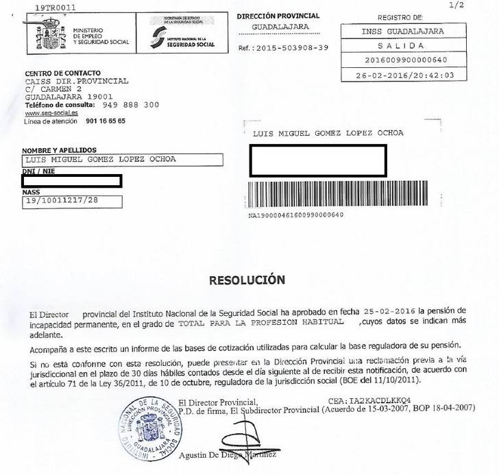 El policía local de Alovera que fue espiado por su Ayuntamiento se despacha a gusto tras recibir la incapacidad total