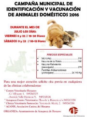 La campaña anual de vacunación e identificación de mascotas de Azuqueca se hará en julio