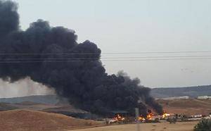 Incendio en la planta de reciclaje de neumáticos de Chiloeches