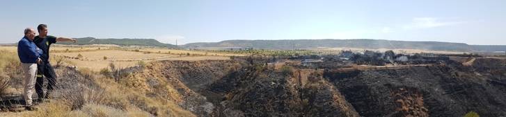 El presidente de la Diputación confía en que muy pronto quede extinguido el incendio de Chiloeches