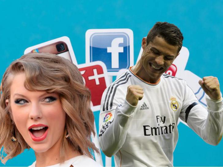 Cristiano Ronaldo y Taylor Swift, reyes de las redes sociales