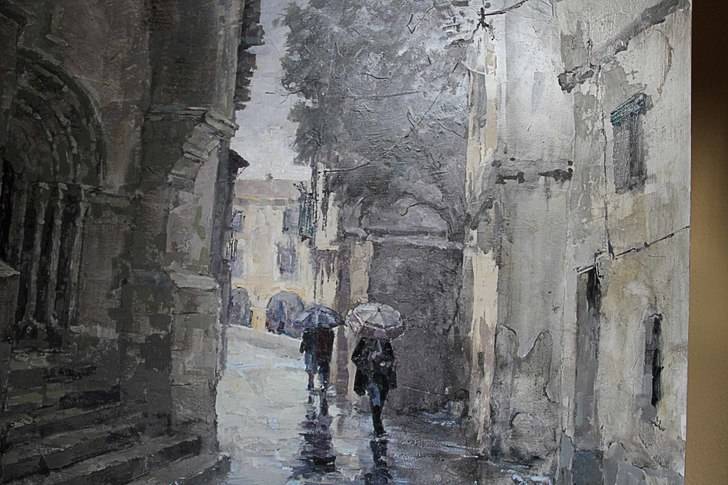 Pintando bajo la lluvia la belleza otoñal de Sigüenza