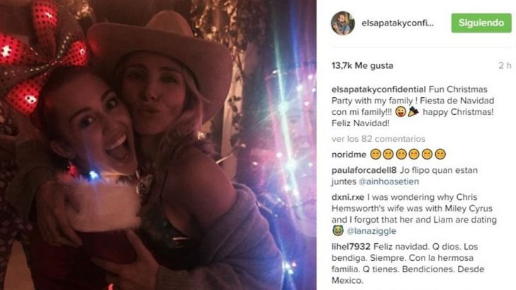 Elsa Pataky y Miley Cyrus, juntas por Navidad