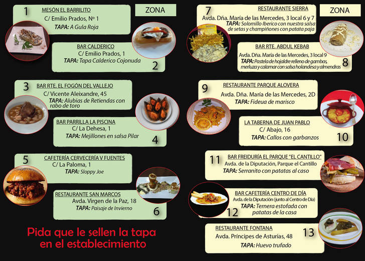 20 tapas para degustar en la I Ruta de la Tapa de Invierno de Alovera