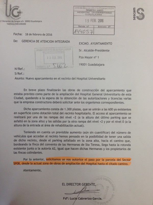 Carnicero demuestra que la Junta iba a asumir la construcción del acceso al Hospital que ahora reclama al Ayuntamiento