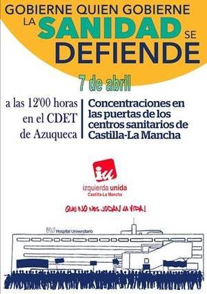 IU Azuqueca afirma que Blanco quiere boicotear la manifestación contra la gestión sanitaria de Page