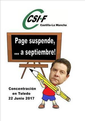 Una manifestación gritará este jueves que ¡Page suspende, a septiembre!