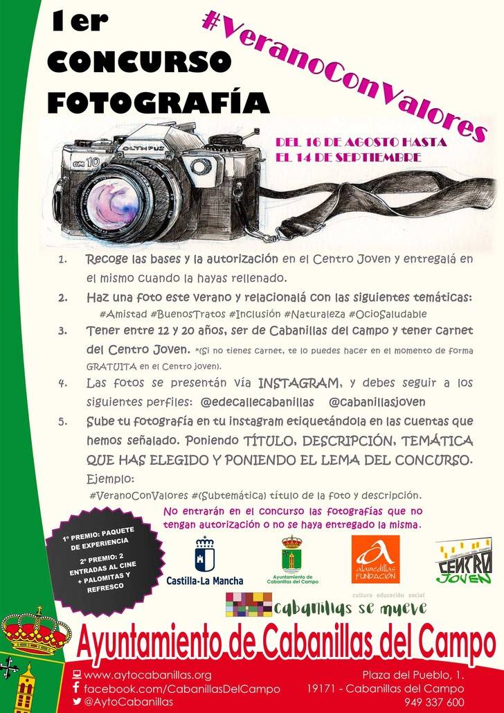 “Verano con Valores”: Un concurso de fotografía en Cabanillas para potenciar lo mejor de la Juventud