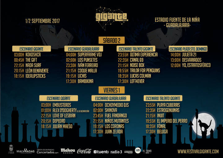 El Festival Gigante ya tiene los horarios de la edición de este año