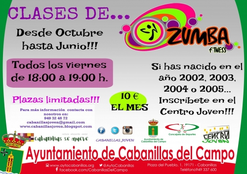 Zumba para adolescentes, los viernes en el Centro Joven de Cabanillas