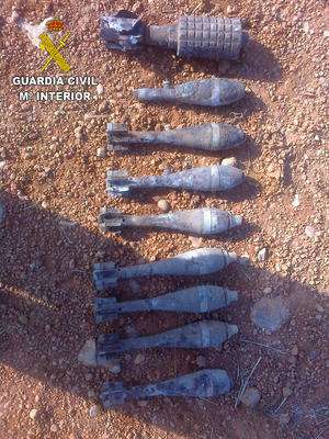 La Guardia Civil desactiva nueve Granadas de Mortero originarias de la Guerra Civil en el t&#233;rmino municipal de Las Inviernas 