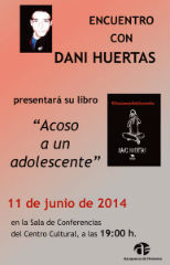 Este miércoles, el azudense Dani Huertas participa en un encuentro con autor organizado por la Biblioteca