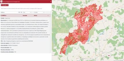El Colegio de Registradores lanza un portal de emergencias por el incendio en Guadalajara