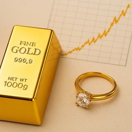 El aumento del oro histórico eleva la demanda de anillos de compromiso