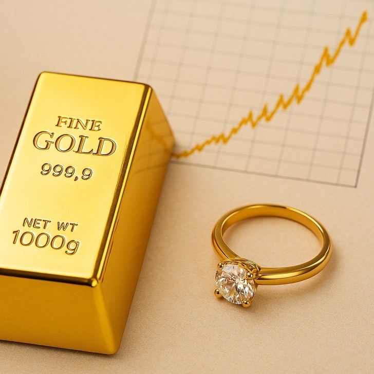 El aumento del oro histórico eleva la demanda de anillos de compromiso