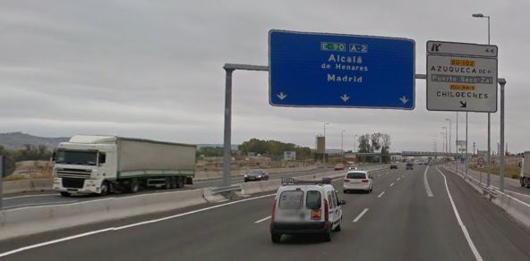 Afecciones al tráfico en la A-2 por obras a su paso por Guadalajara capital