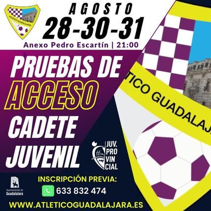 Pruebas de acceso para los equipos juvenil y cadete del Atlético de Guadalajara 