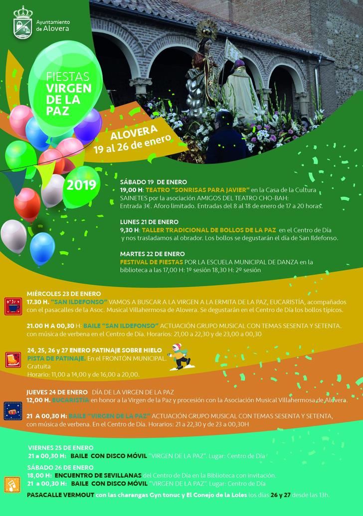 Alovera celebrará las fiestas de la Virgen de la Paz del 19 al 27 de enero