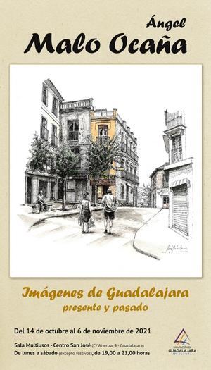 Exposición de dibujos de Guadalajara de Ángel Malo Ocaña en la Multiusos de la Diputación
