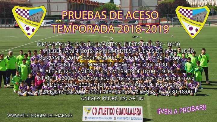 El Atlético Guadalajara comienza sus pruebas de acceso la próxima semana
