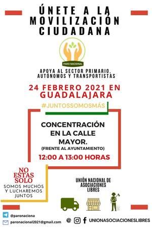 Los autónomos de GUADALAJARA se sienten desamparados y hacen visible su dramática situación en el parón convocado el 24 de Febrero en toda España