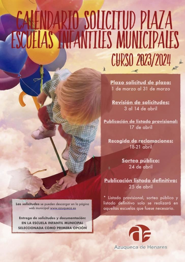 Desde el 1 al 31 de marzo, se podrá solicitar plaza en las Escuelas Infantiles Municipales para el próximo curso