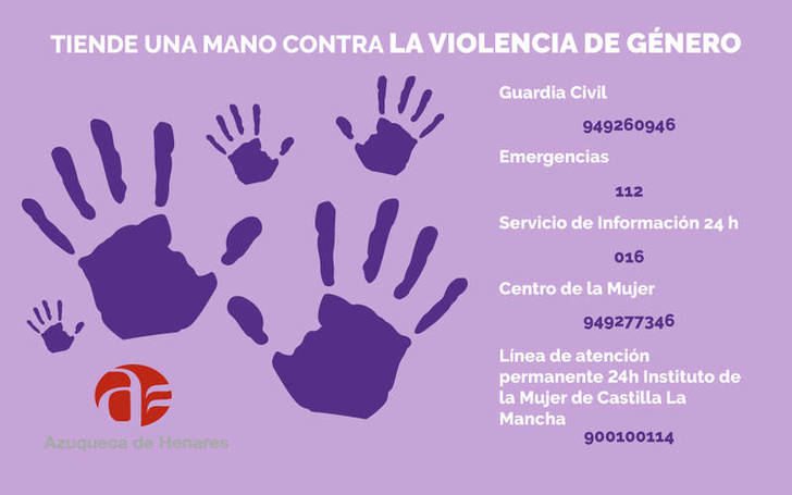 El Ayuntamiento de Azuqueca desarrolla la campaña 'Tiende una mano frente a la violencia de género'