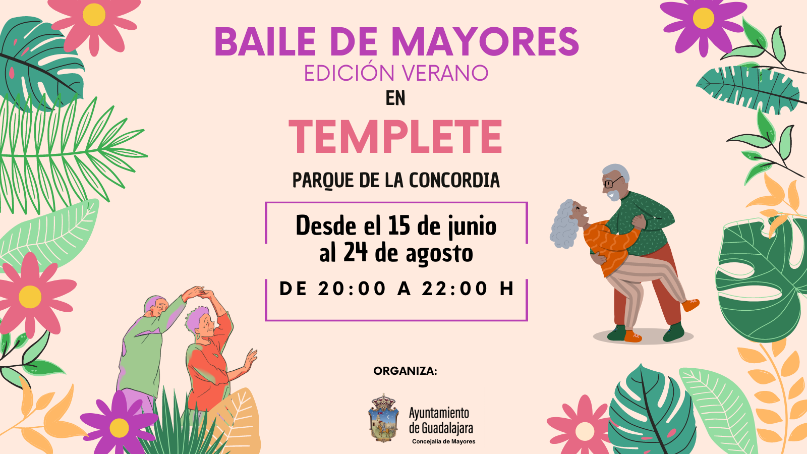 El baile de mayores de verano será en el templete del parque de la Concordia