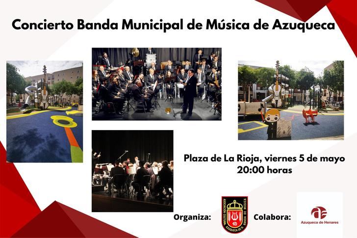 La Banda de Música de Azuqueca ofrece un concierto en la plaza de La Rioja