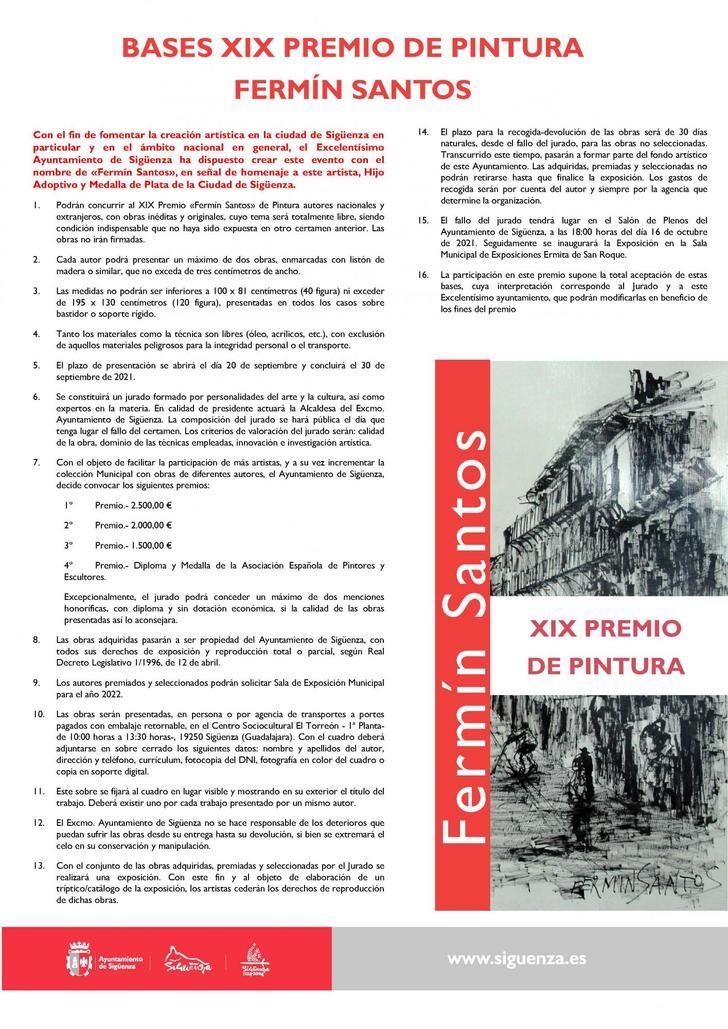 Convocado el XIX Premio de Pintura Fermín Santos