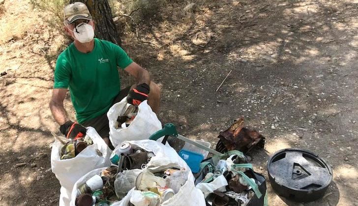 Las patrullas COVID recogen más de 1.530 kilos de basura en áreas naturales de Guadalajara