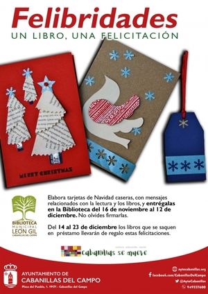 La Biblioteca de Cabanillas lanza la iniciativa Felibridades, para prestar libros con felicitaciones caseras en los días previos a Navidad
